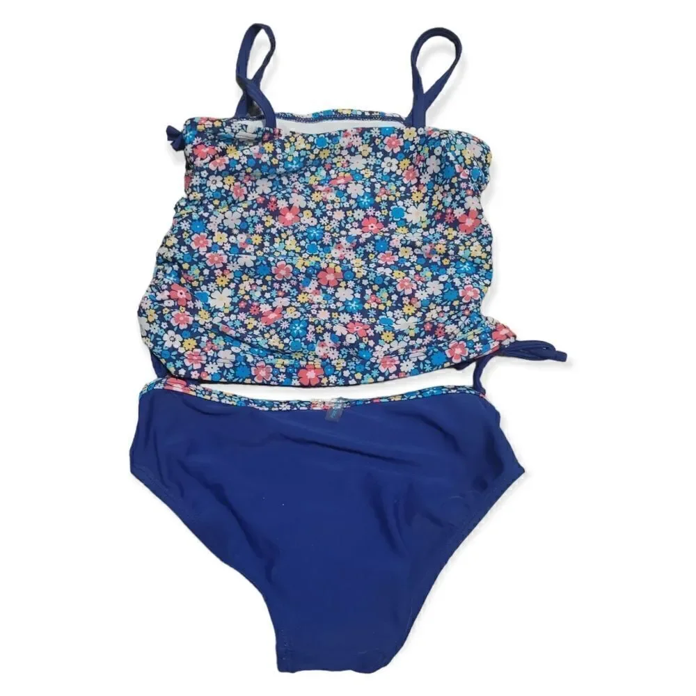 Blue floral tankini / swimsuit